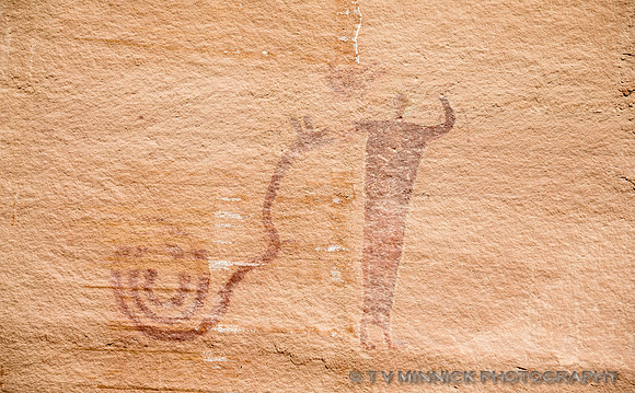 Ancient Pictograph-Man with Snake