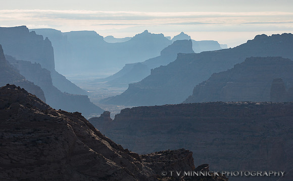 Layered Buttes at Dawn