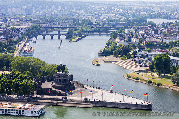 Confluenze of Moselle and Rhine rivers at the German Corner, Koblenz
